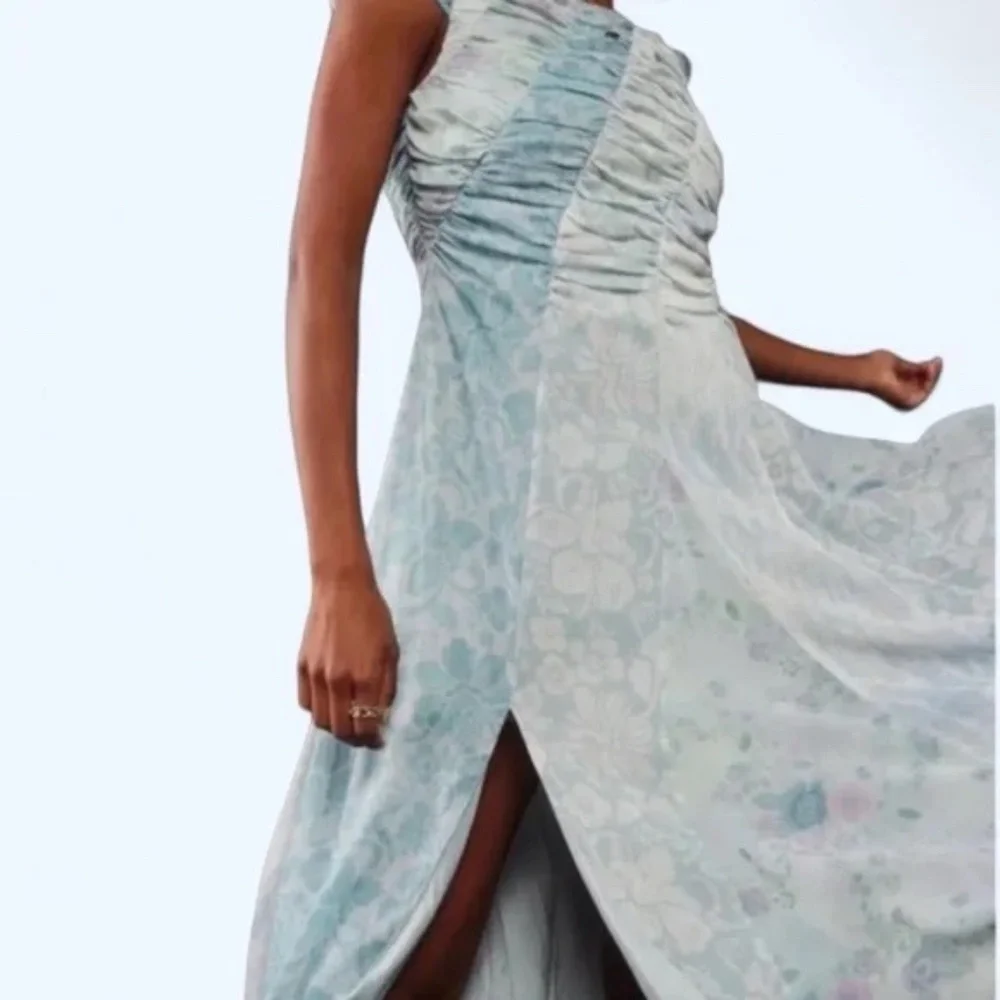 New! Free People Heart to Heart Midi Dress Blue Floral nwot 33464